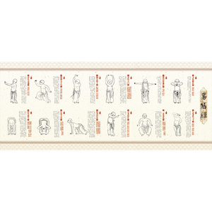 易筋经十二式 达摩易筋经 武术修练养生 古代养生文化装饰画02