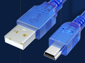 USB转迷你USB移动硬盘线铜芯USB2.0转T型口5Pin线相机数据线