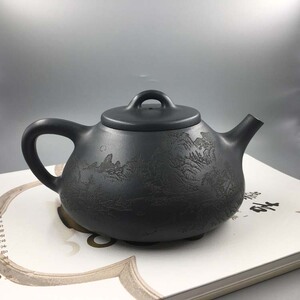 (逸茗居紫砂总汇)中国宜兴紫砂壶高工范家壶庄范杏华悟灰石瓢壶