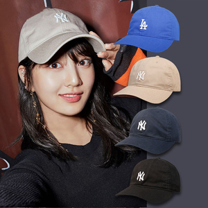 韩国正品mlb 软顶棒球帽小标男女可调节鸭舌ny洋基队la弯檐32cp77