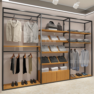 服装店展示架落地式陈列架展示柜上墙衣服架子男装品牌店衣架货架