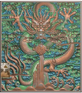 精雕图正龙盘龙云龙坐龙带龙鳞门板云龙靠背后板jdp灰度图bmp浮雕