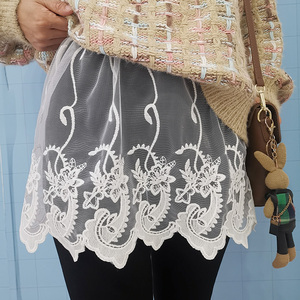 卫衣打底刺绣蕾丝边小屁帘胖mm大码遮胯罩裙秋冬百搭叠穿内搭衬裙