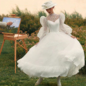 影楼主题服装新款复古公主风森林系轻纱外景旅拍情侣写真礼服婚纱