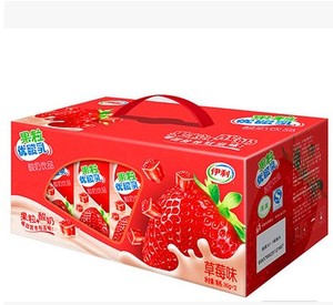 伊利酸奶草莓味果粒优酸乳牛奶245ml*12/提多省特价促销1箱 包邮