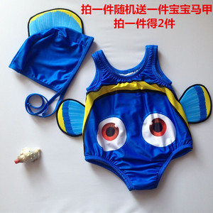 婴儿泳衣连体男女宝宝0-3岁小童卡通小丑鱼泳装幼儿ins儿童游泳衣