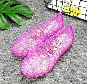 *塑料凉鞋80年代老式男女夏好看90小时候平底塑料软高档新款水晶