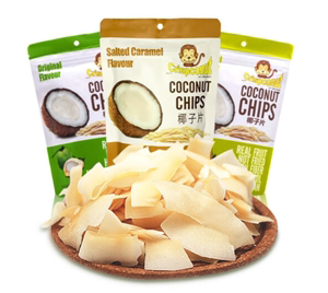 泰国进口crispconut coconut chips其脆牌原味焦糖芥末味烤椰子片