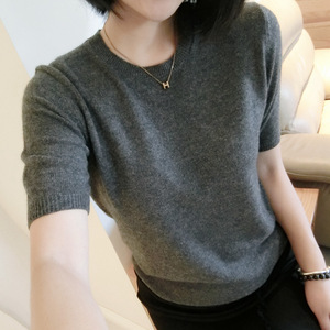 毛线半袖女宽松韩版