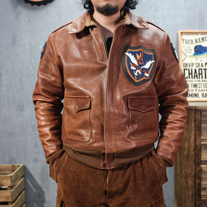 eastman大逃亡飞虎a2飞行服意大利植鞣无涂牛皮美式复古皮衣男