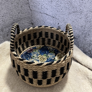 不是成品图片做参考diy麻绳手工编织收纳筐材料包成品收纳精品麻