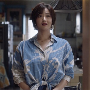 000人付款淘宝小舍得田雨岚蒋欣同款衣服女春夏季新款气质印花衬衫