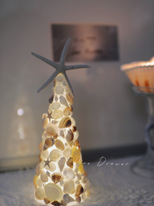 一个抽屉 贝壳海螺圣诞树小夜灯装饰摆件手工diy材料包六一礼物