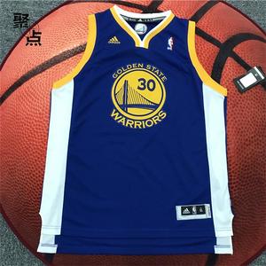 聚点 库里 勇士30号 客场蓝色 青年版美版 刺绣球衣