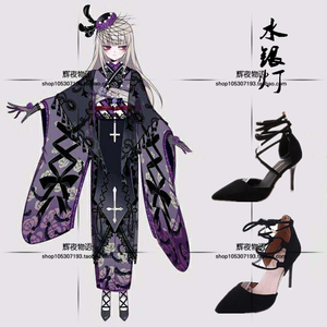 新蔷薇少女15周年大正水银灯cos鞋黑色cos和风lolita交叉绑带鞋子