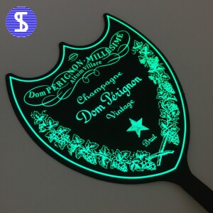 工厂直销防水自粘式夜光香槟王发光标签el片酒标贴瓶贴定制可定制