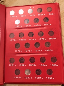 1分 2分 5分硬币定位册 中国金属流通辅币定位集存簿 1955-1992
