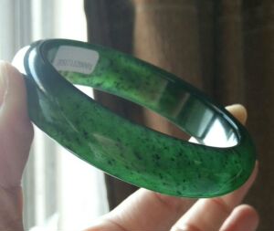 泰山玉镯平安玉金星玉手镯老料玻璃料深海绿碧玉镯子女收藏证包邮