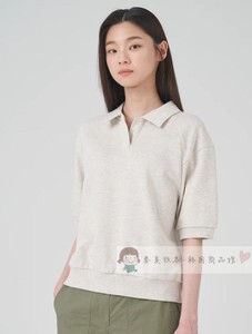 滨波BEAN POLE韩国商品23S/S棉混纺针织开衫短袖BF3342U03R/Y/0