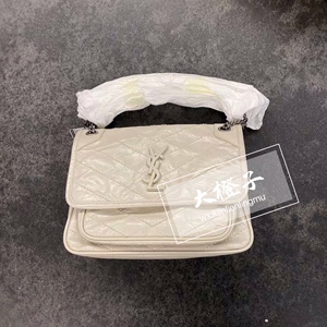 【大橙子】现货ysl/圣罗兰nikibaby小号白色奶白色白色磨砂金属扣