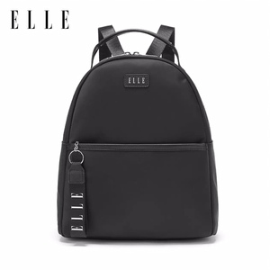 elle女士包旅行通勤时尚休闲包双肩包平板电脑背包超轻黑色90257