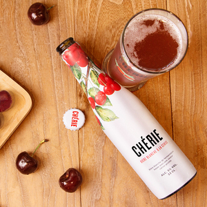 比利时进口奢莉cherie樱桃味桃子石榴瓶装混合小麦啤酒水果味白啤