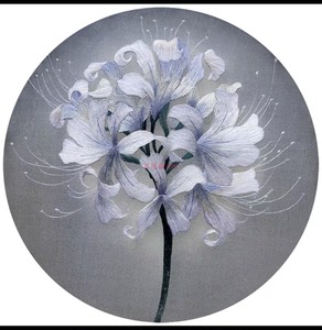 苏绣刺绣diy初学 针迹彼岸花图 手工刺绣自学装饰画材料包 非成品