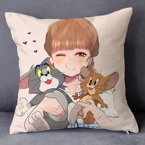 猫和老鼠tom and jerry周边抱枕萌宠物汤姆和杰瑞diy动漫靠垫枕头