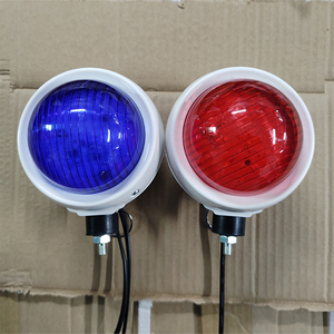 摩托车电动电瓶车红蓝警示灯led爆闪巡逻警灯套装圆形灯12v48v60v