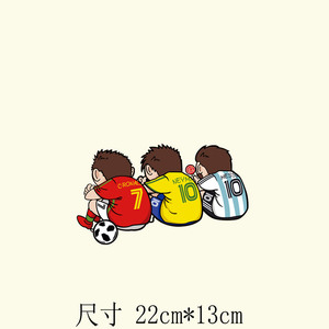 儿童卡通三兄弟足球背影t恤热转印纸烫画贴衣服贴烫印图案贴贴花