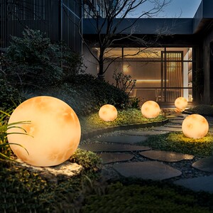 超大号户外防水落地月球灯露营氛围灯太阳能庭院公园装饰景观灯