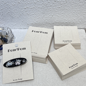 韩版pom#pom发夹卡纸发饰品包装卡片发卡卡纸现货LOGO可印刷定制