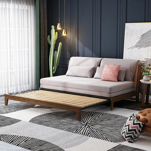 马氏皇庭实木沙发床可折叠客厅小户型双人多功能简约现代两用变床