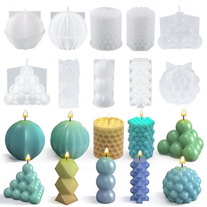 硅胶蜡烛模具圆柱香薰手工diy材料自制作圣诞树扇贝魔方冰山模型
