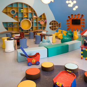 儿童培训机构沙发 早教中心家具沙发凳家长休息等候区软包凳围栏