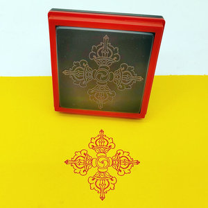 金刚杵印十字金刚杵印章自动出油光敏印章5.5厘米支持来图定制