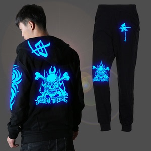 鬼步舞服装男夜光