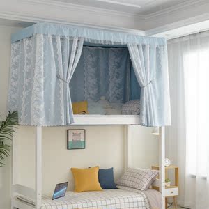 下铺围帘卧室床帘下下床幔纱安装上铺布床家用大学生防尘女生宿舍