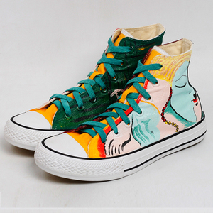 高帮帆布鞋彩绘