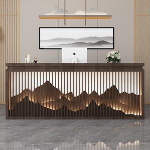 新中式收银台美容院小型店铺吧台桌足浴采耳店酒店公司前台接待台