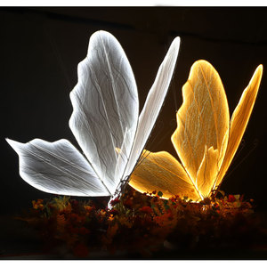 新款婚庆道具铁艺发光蝴蝶挂件吊顶装饰酒店婚礼现场舞台吊顶布置