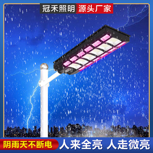 2021新款RGB太阳能路灯七彩变色户外灯家用庭院灯solarlight