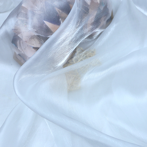 纯白色点点波点立体剪花植绒欧根纱布料连衣裙面料diy1人付款13