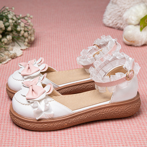 原创【甜兔雅娜】lolita蝴蝶结蕾丝学生童圆头大小码表演夏凉鞋女