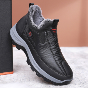 冬季老北京布鞋男棉鞋加绒保暖中年爸爸鞋软底防滑厚底老人健步鞋