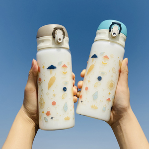 森系便携玻璃杯女生喝水杯子耐高温学生可爱茶杯软妹少女随手杯子