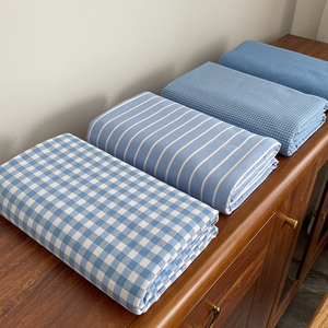 不跑床的床单 100%纯棉老粗布加厚夏天1米5单独床单 麻布不起皱