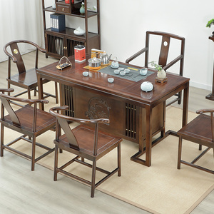 中式家用小茶台实木茶桌椅组合花梨木功夫大茶座桌椅茶具套装一体