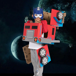 可穿戴变形金刚汽车 擎天柱大黄蜂机器人纸箱恐龙纸板幼儿手工diy