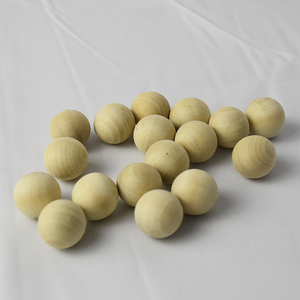 实木圆木球松木圆木珠子diy手工材料实心木球原木色小木球可定做
